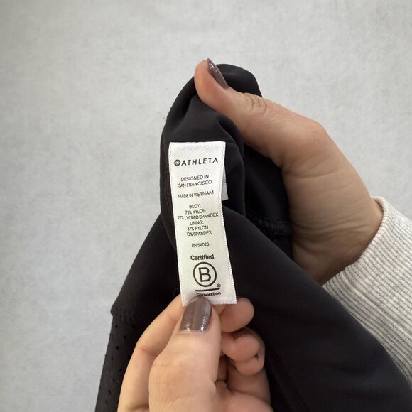 Athleta Leggings Womens Large High Rise Perforated Zipper Pockets S405925-00 - Picture 9 of 11